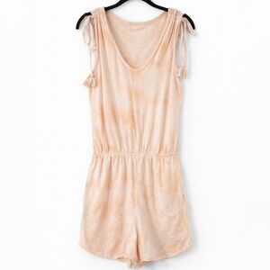 Aerie Tie-Strap Romper Neutral Tie Dye Small